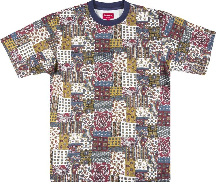 

Футболка Supreme Patchwork Paisley Short-Sleeve Top 'Red', красный