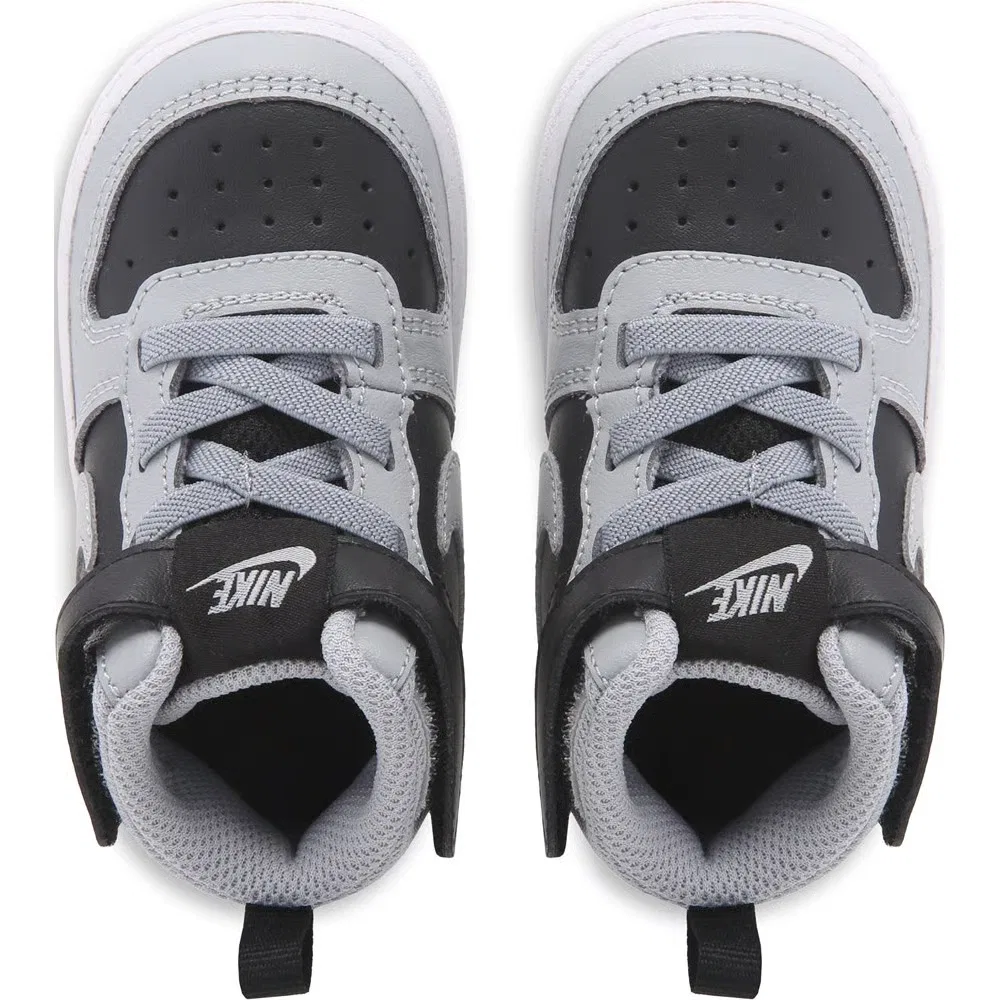 Детские кроссовки Kids' Court Borough Mid 2 High Top для малышей Nike, Grey/Black/Gum — фото 4