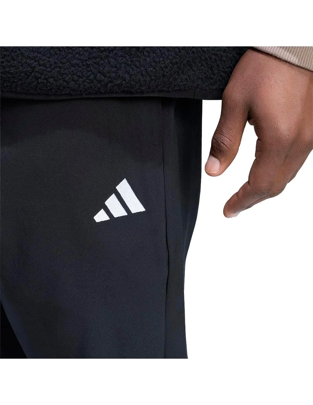 Мужские спортивные штаны с принтом Essentials 3S Stanford Open Hem Adidas, Schwarz Weiss Schwarz — фото 4