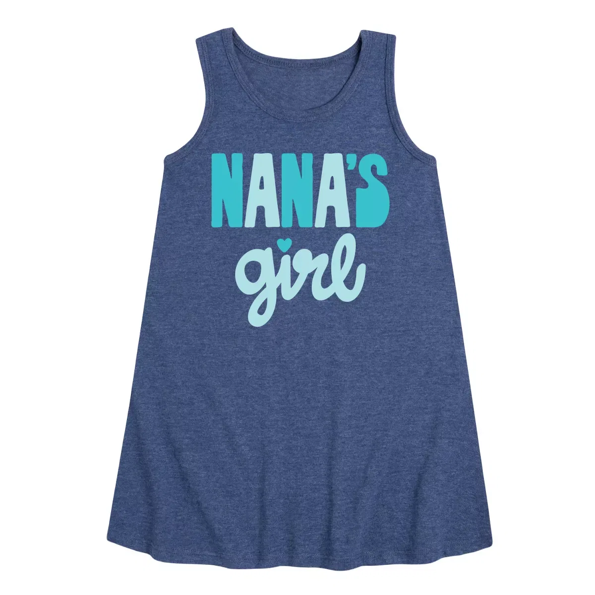Детское платье-трапеция без рукавов Nanas Girl Instant Message, Heather Navy