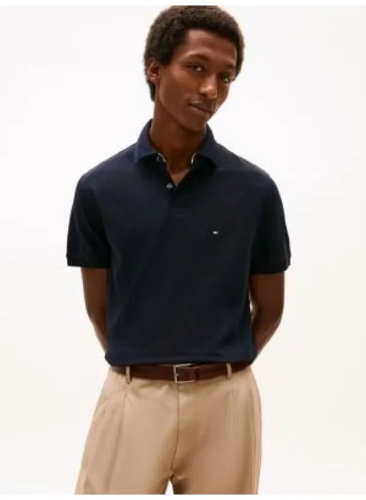 Поло с вышивкой флага регулярного кроя 1985 Collection Tommy Hilfiger, лазурный — фото 2