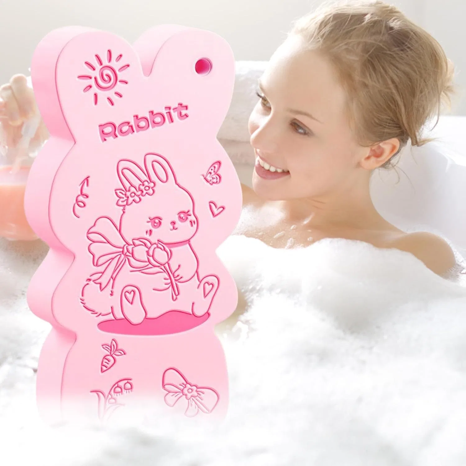 Губка для тела Bunny Pattern, Generisch, 1 шт, Pink — фото 3