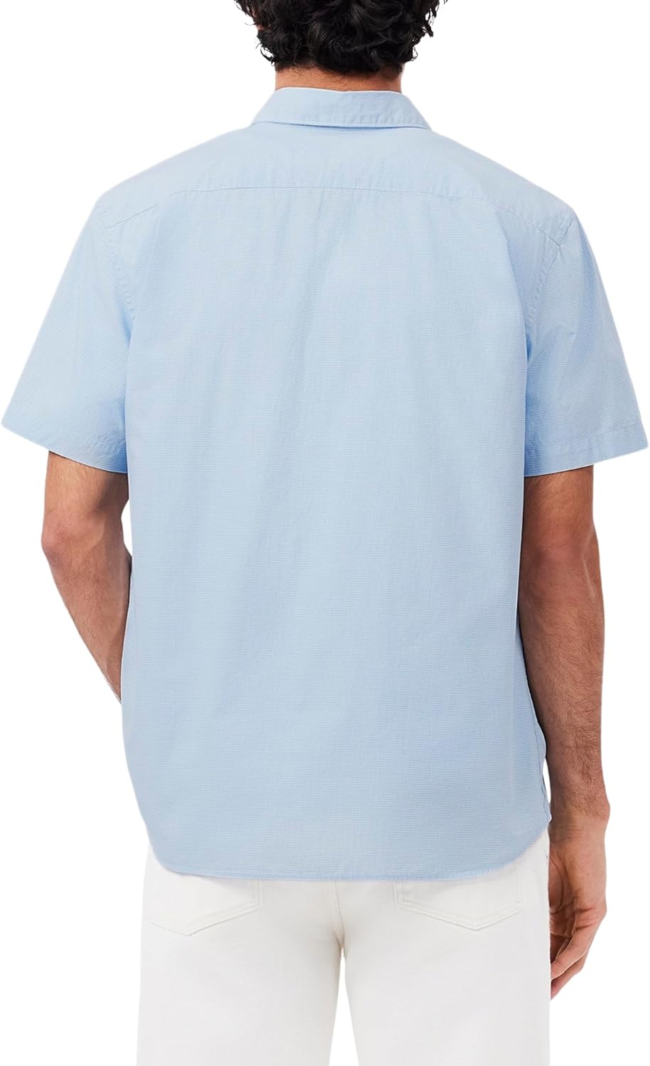 Lacoste мужская рубашка с коротким рукавом, клетка, regular fit, White/Overview Gingham — фото 3