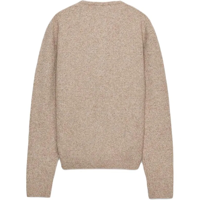 Женский кардиган с круглым вырезом, свободного кроя, серо-коричневый, ZARA — фото 3