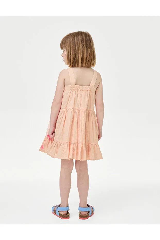 Детское платье для девочек хлопковое с принтом Marks & Spencer, Pink — фото 3