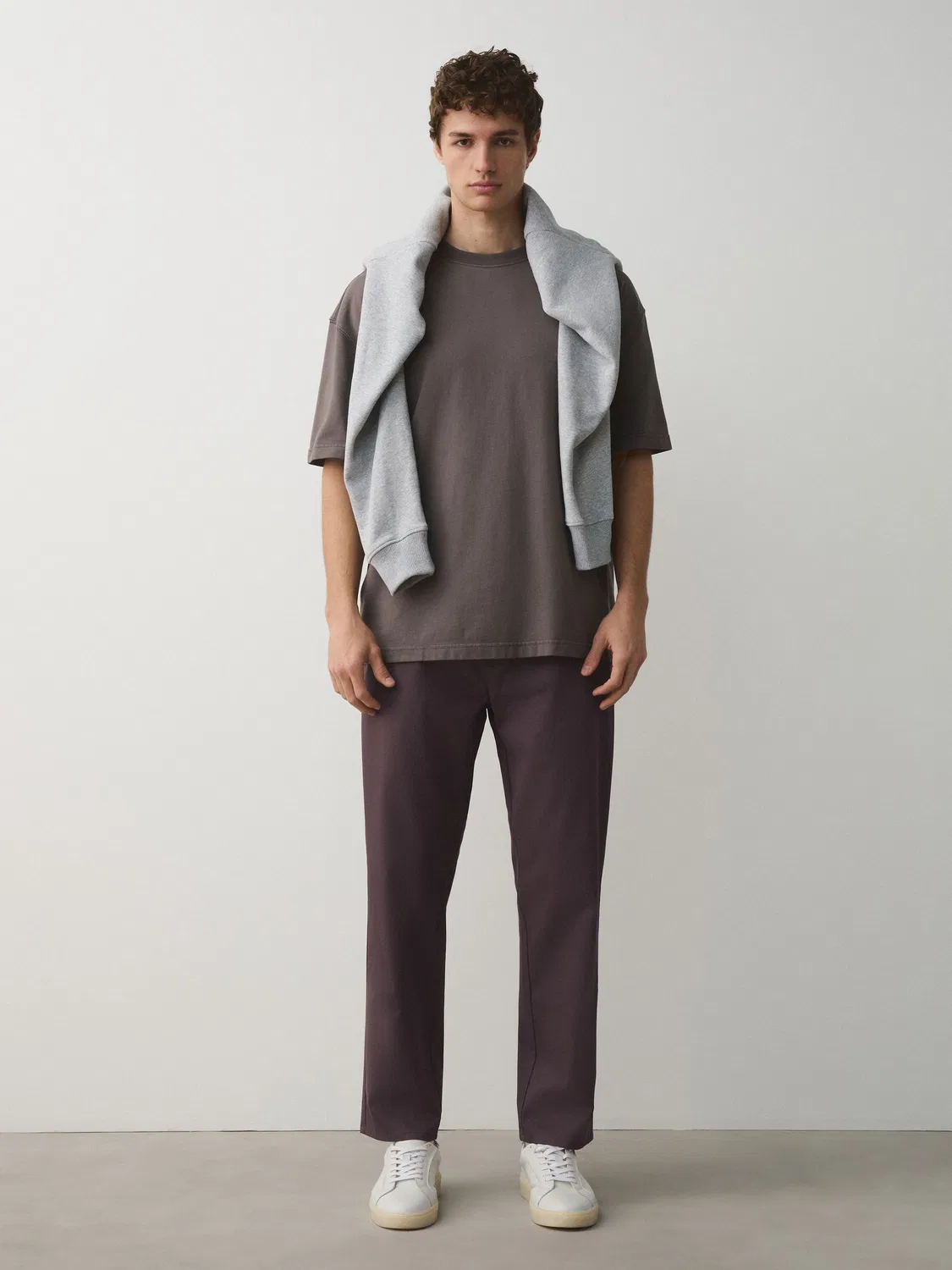 Брюки прямого кроя из хлопка с эластаном, модель Mauve Purple Next, сиреневый