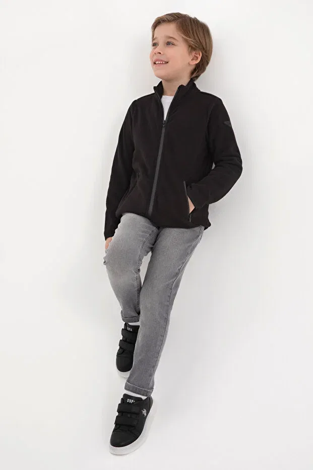 Детский кардиган для мальчиков на флисе U.S. Polo Assn., Black — фото 2