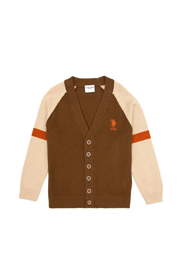 Детский кардиган для мальчиков с длинным рукавом U.S. Polo Assn., Khaki