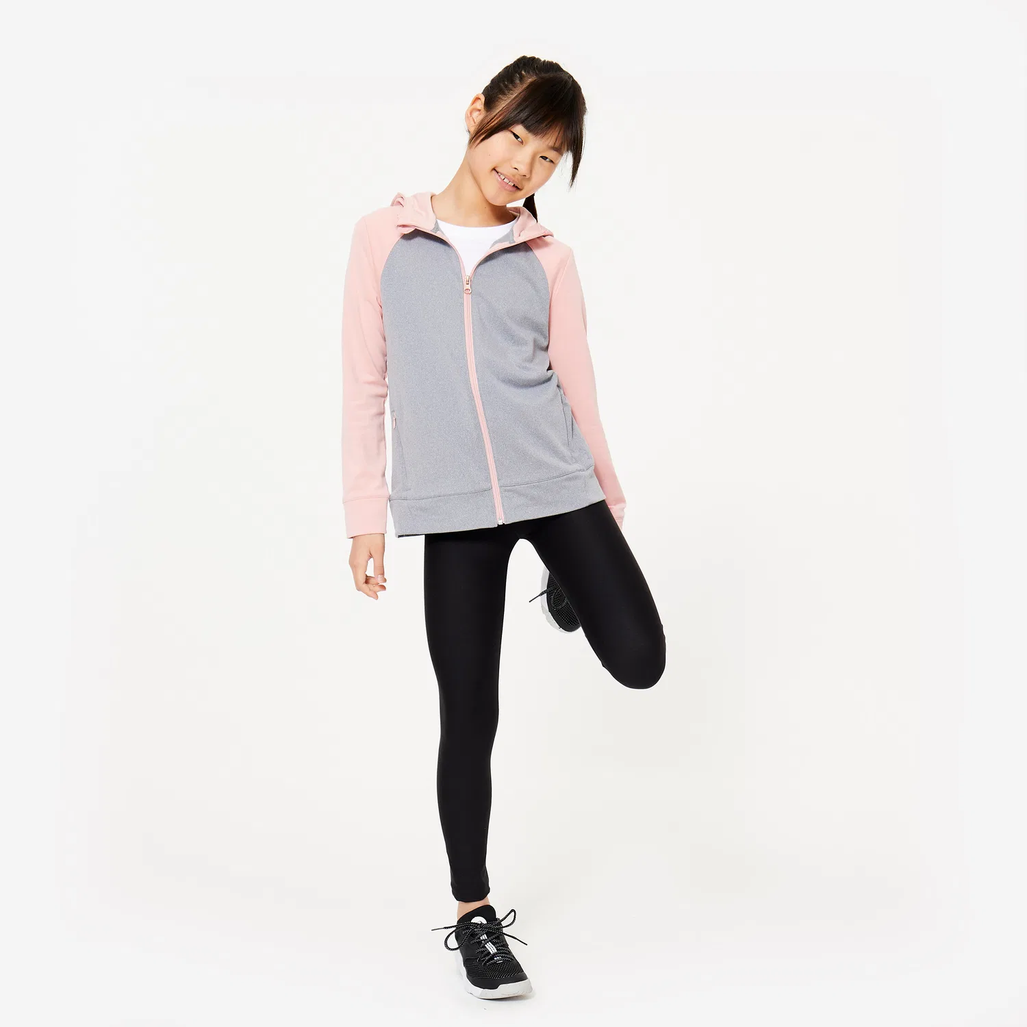 Детские леггинсы с высокой посадкой Decathlon, Rauchschwarz — фото 2