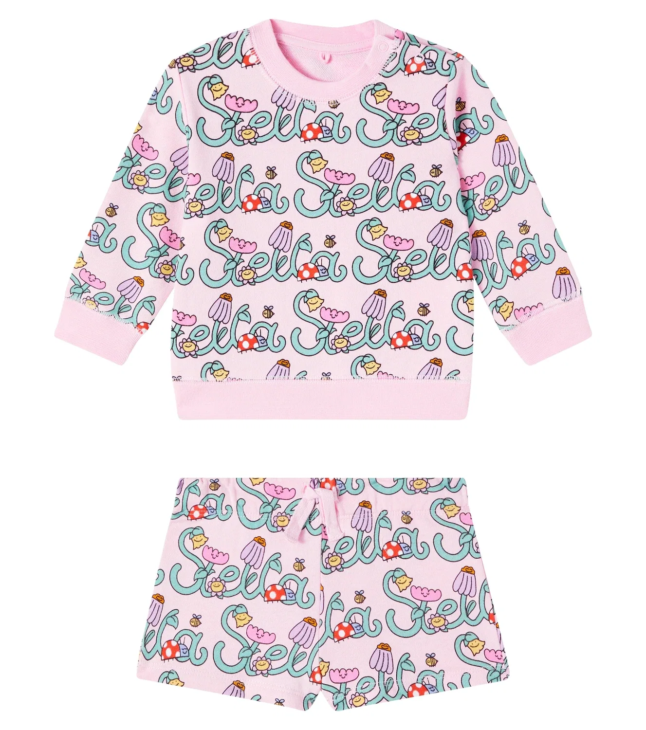 Комплект из свитшота и шорт Stella Vine Stella Mccartney Kids, розовый