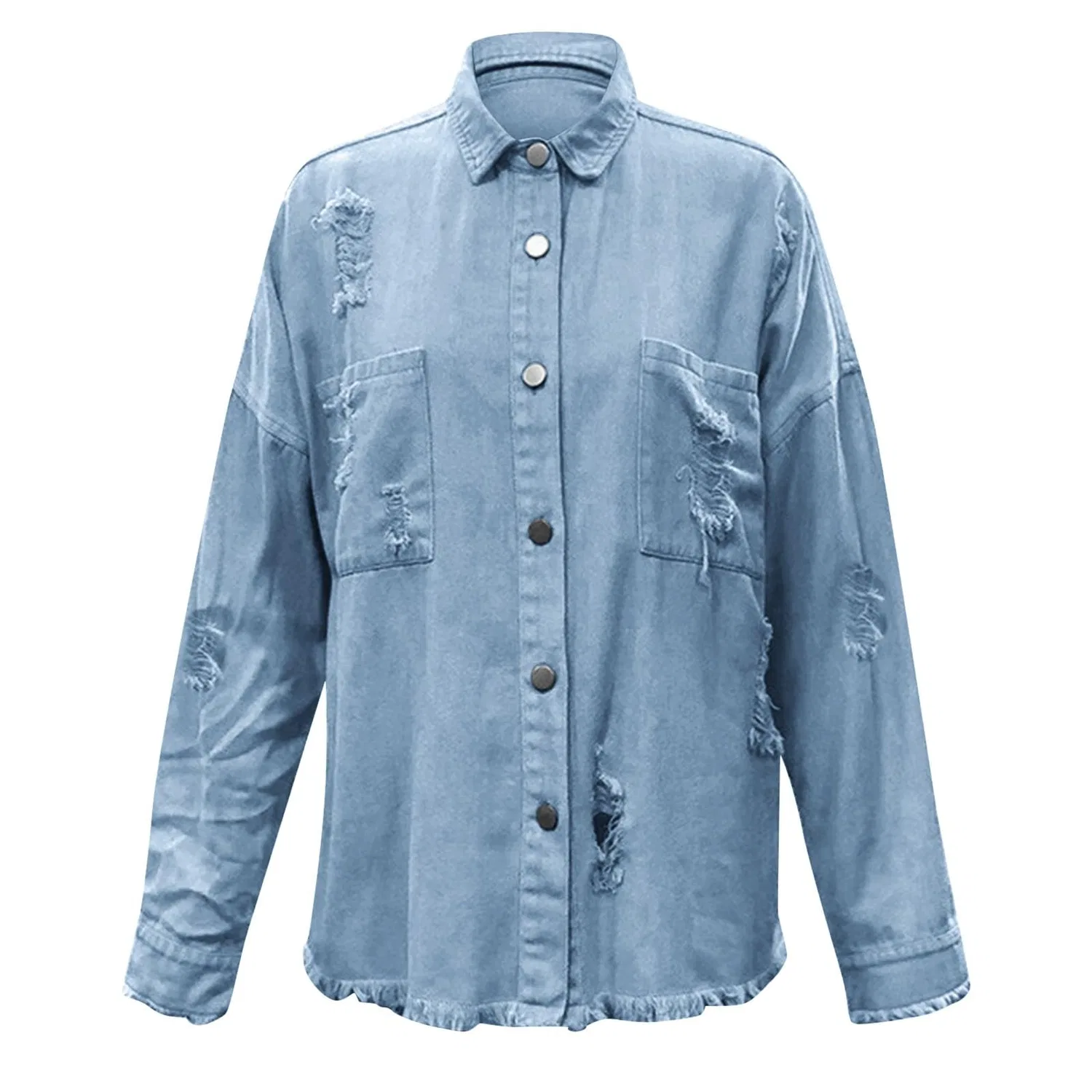 Женская джинсовая куртка с принтом Vintage Denim, Blu — фото 2