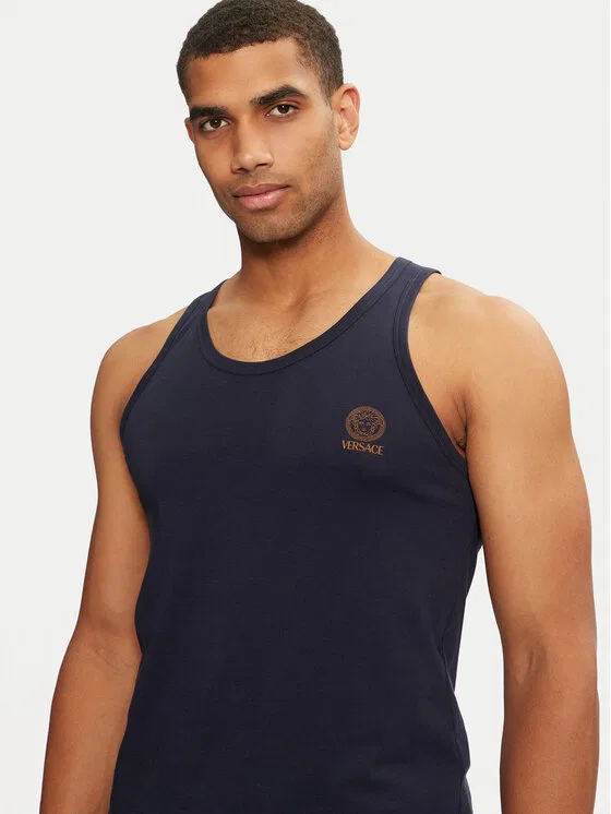 Майка regular fit Versace, темно-синий — фото 4