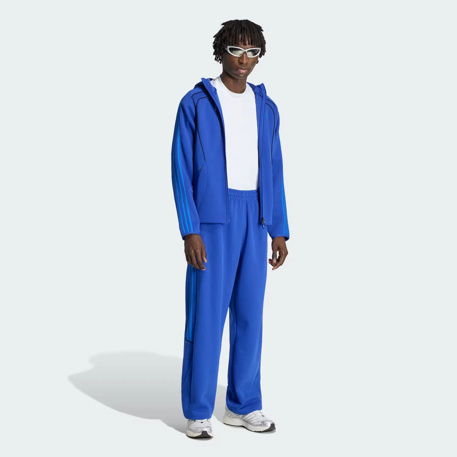 Мужское худи на молнии с рельефными линиями Spacer Teamgeist 26 Cutline Adidas Originals, ярко-синий — фото 3