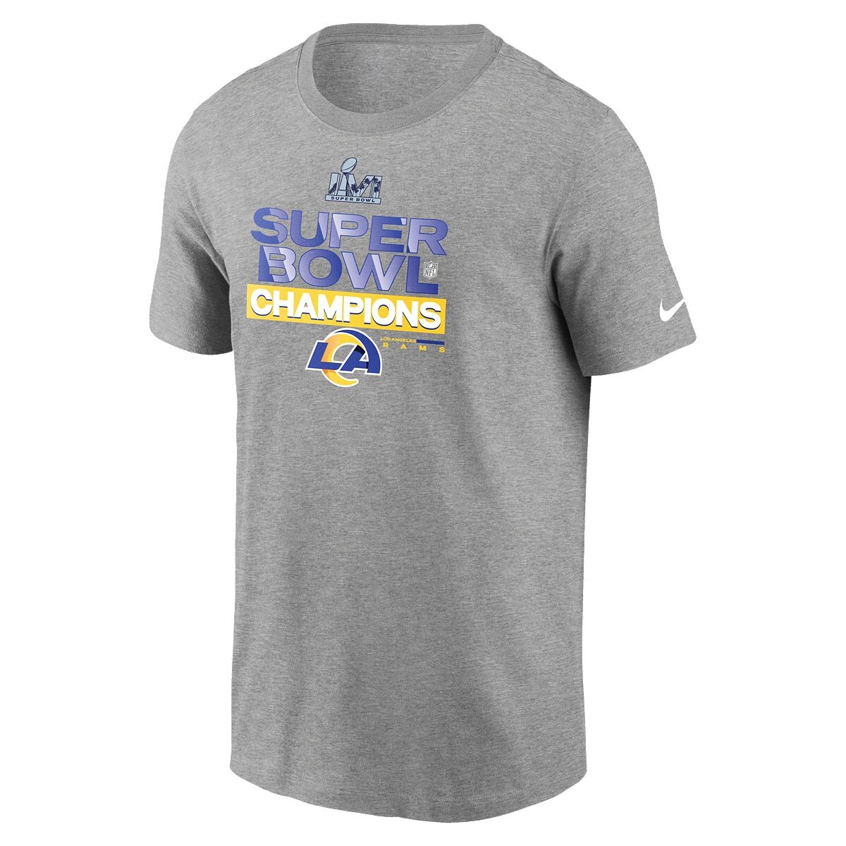 

Мужская футболка heather charcoal los angeles rams 2021 super bowl champions locker room trophy collection Nike