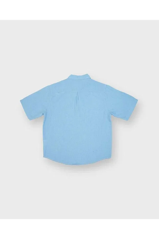 Детская рубашка для мальчиков льняная Rg Kidsstore, Blue — фото 2