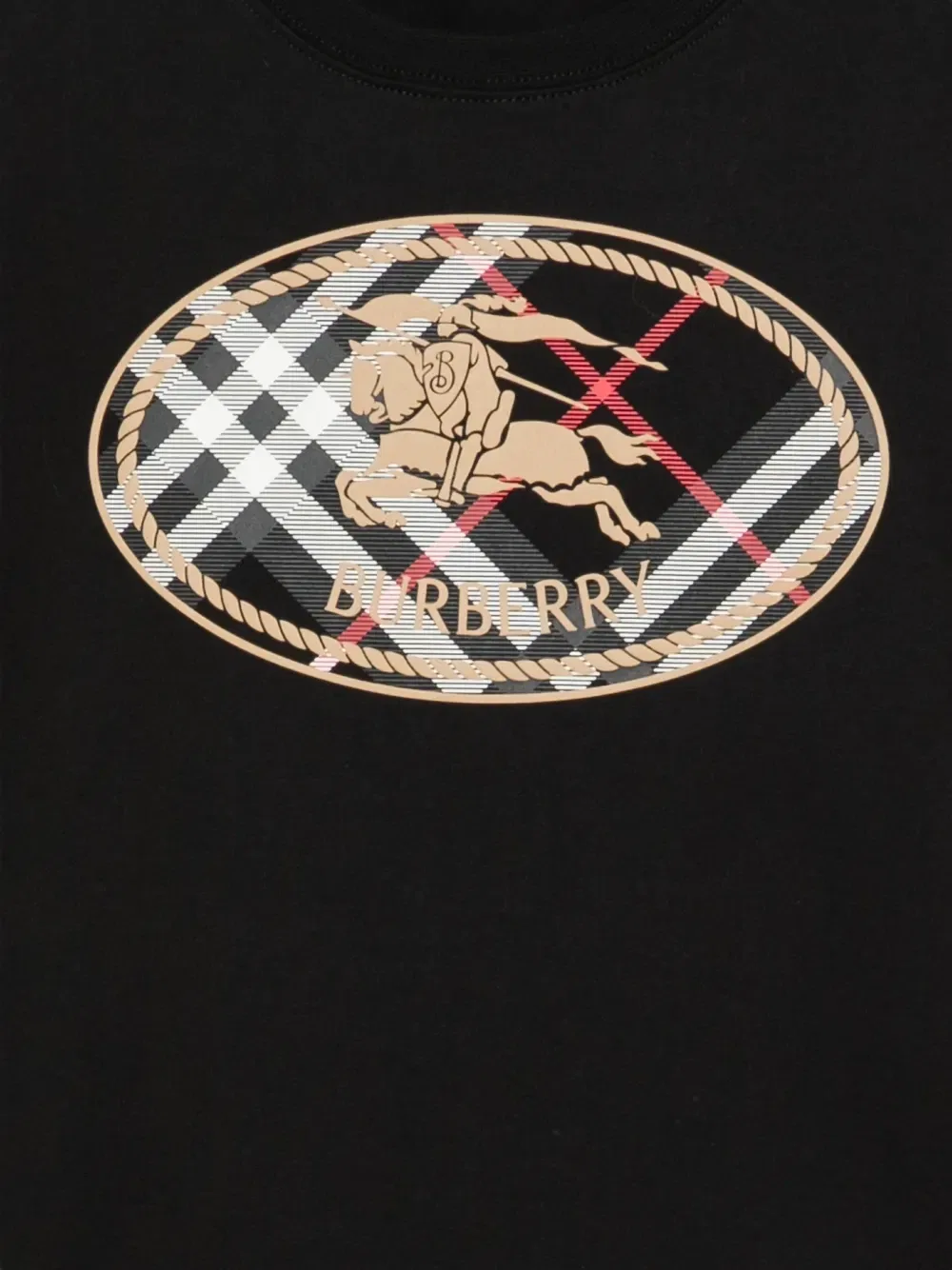 Футболка из хлопка с логотипом Burberry Kids, черный — фото 3