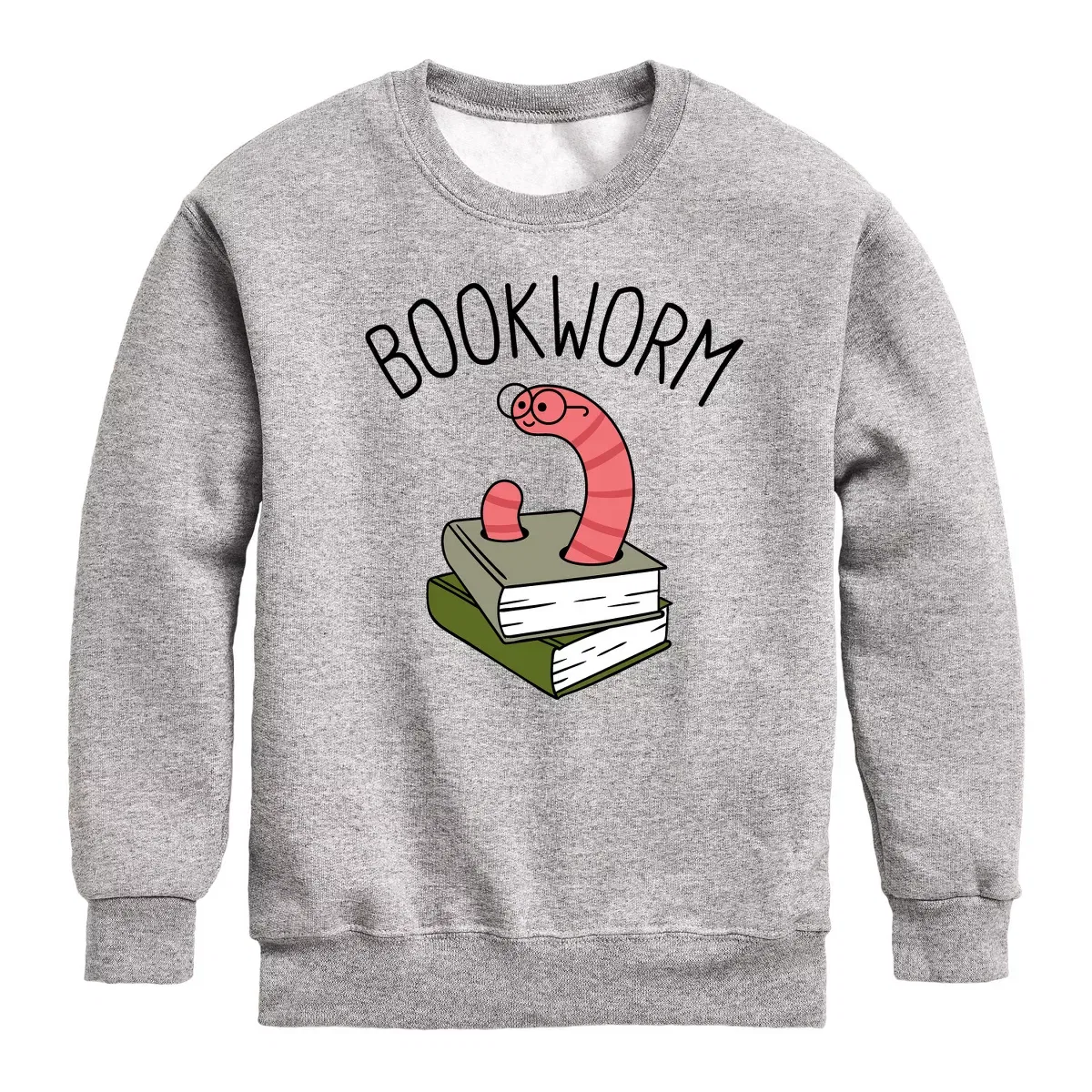 Детское свитшот с принтом Bookworm Instant Message, Athletic Heather