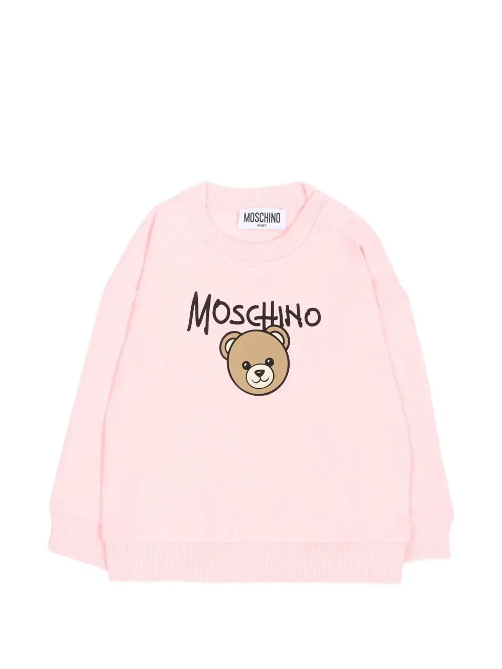 Свитшот с принтом медведя Moschino Kids, розовый