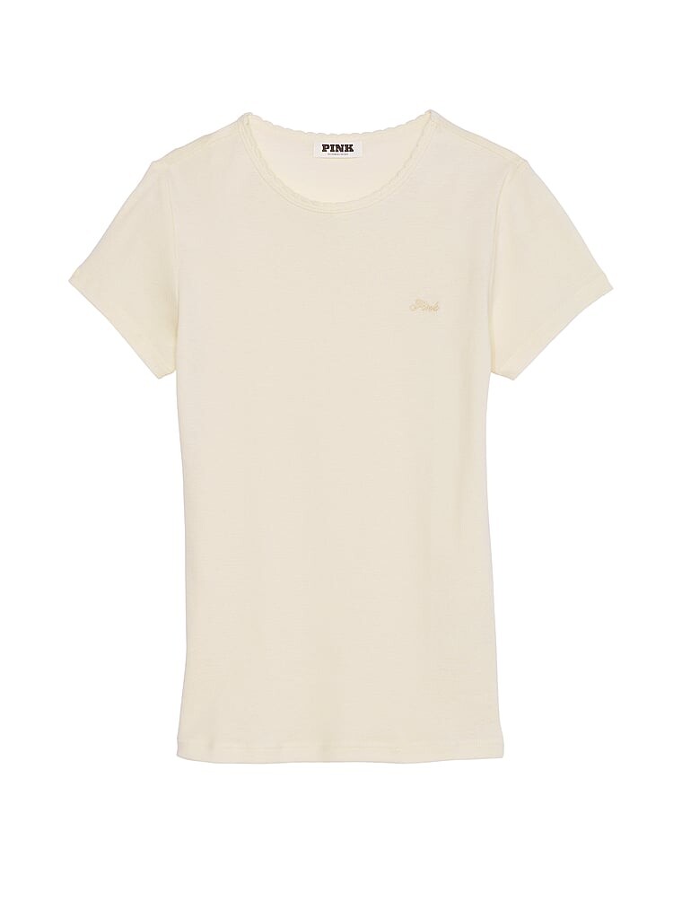

Футболка Victoria's Secret Pink Spill-the-tea Cotton Baby, кремовый