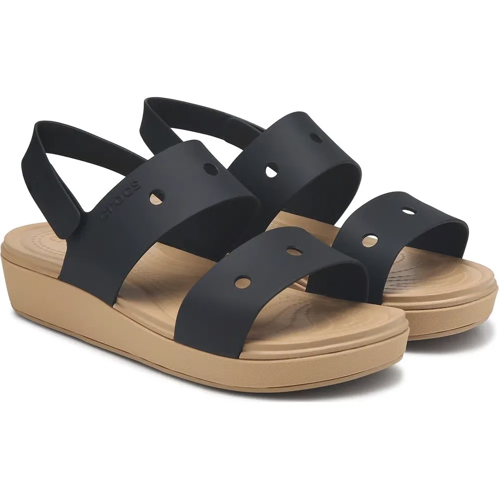 Детские туфли Brooklyn Wedge Crocs, Black/Cashew