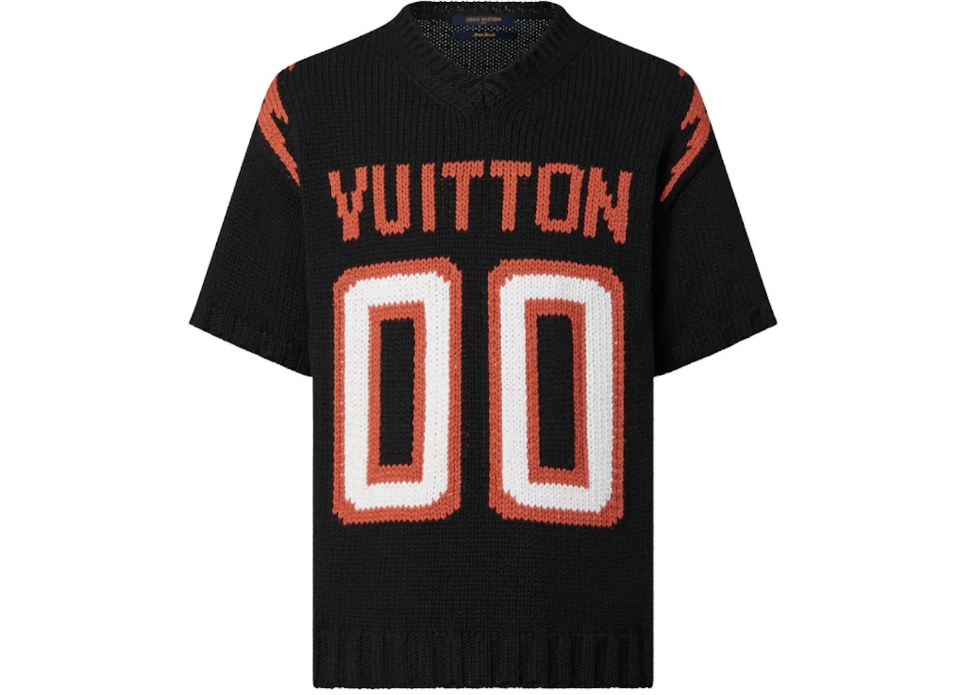 Мужская футболка с интарсией Louis Vuitton Chunky Intarsia Football, Black
