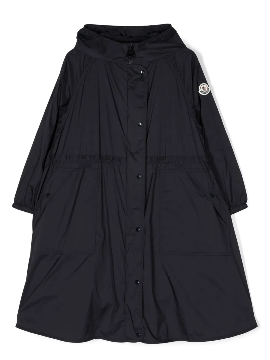 Плащ-дождевик с капюшоном и логотипом Moncler, синий
