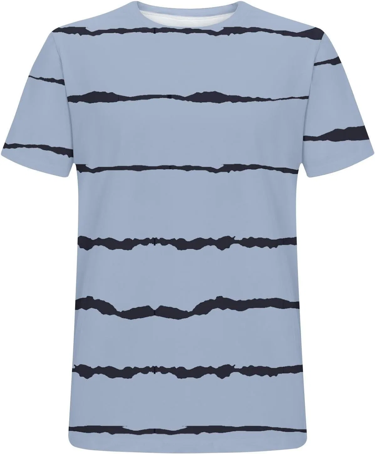 Мужская футболка с цветными блоками Striped Cotton, Sky Blue — фото 4