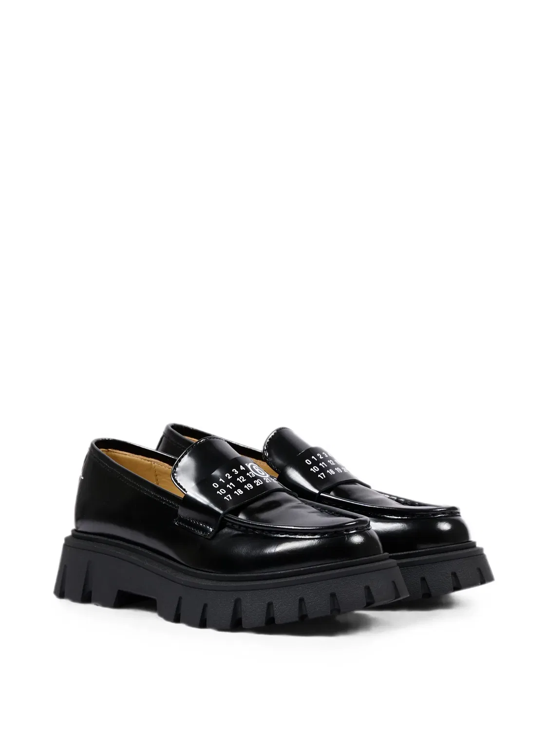 Лоферы черные кожаные MM6 Maison Margiela, черный