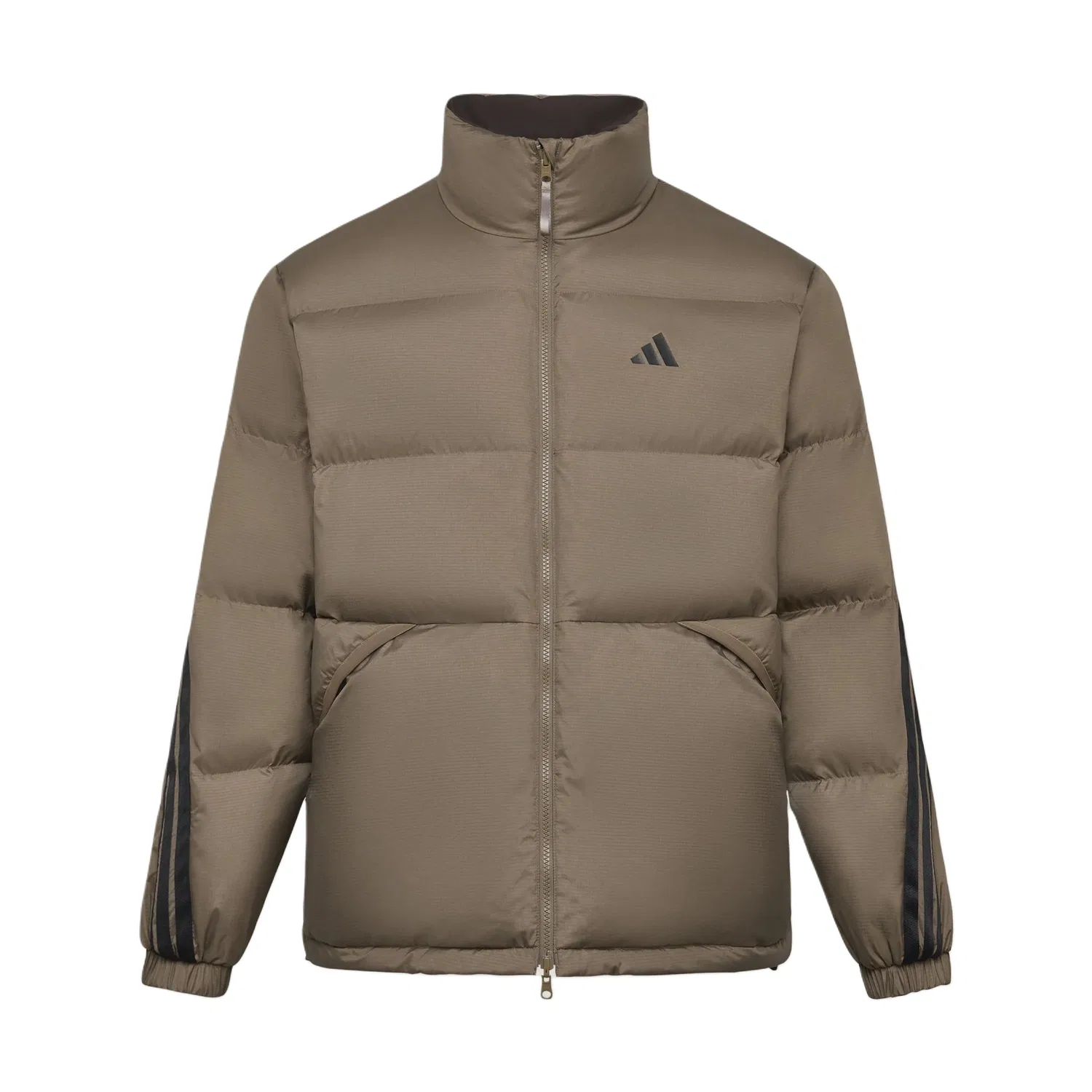 Утепленное пальто с воротником-стойкой Adidas Terrex, Khaki Brown/Aurora Brown