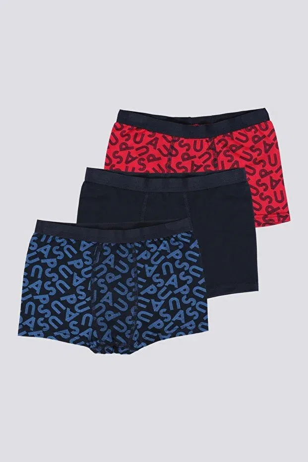 Детские боксеры для мальчиков с принтом набор 3 шт U.S. Polo Assn., Red Navy Blue
