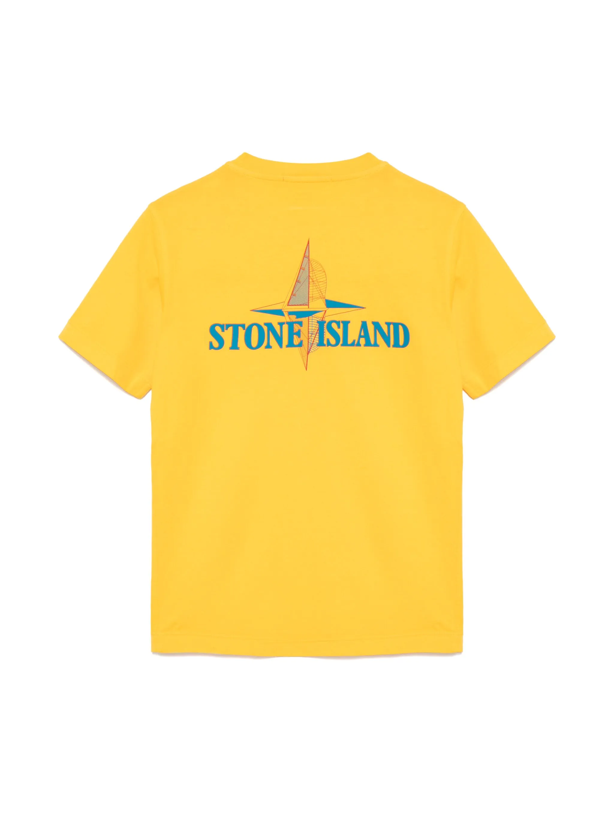Футболка с логотипом Stone Island Junior, желтый — фото 2
