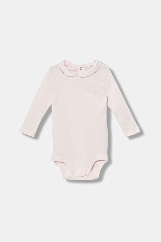 

Хлопковый боди для малышей United Colors Of Benetton, розовый