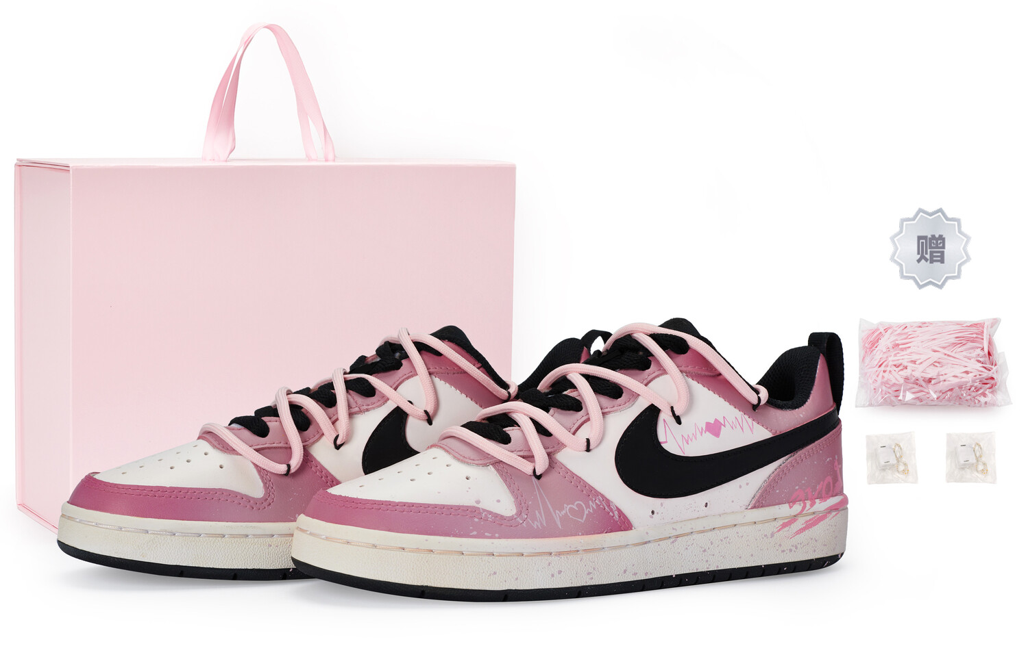 

Женские кроссовки для скейтбординга Nike Court Borough Low, Pink/ Black
