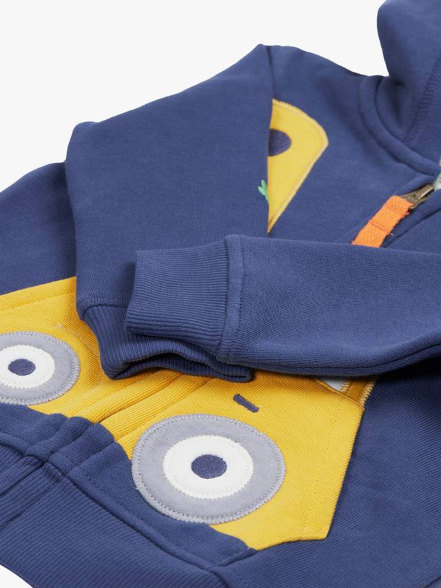 Детская толстовка Carbis из хлопкового флиса с молнией Frugi, Navy Blue/Multi — фото 4