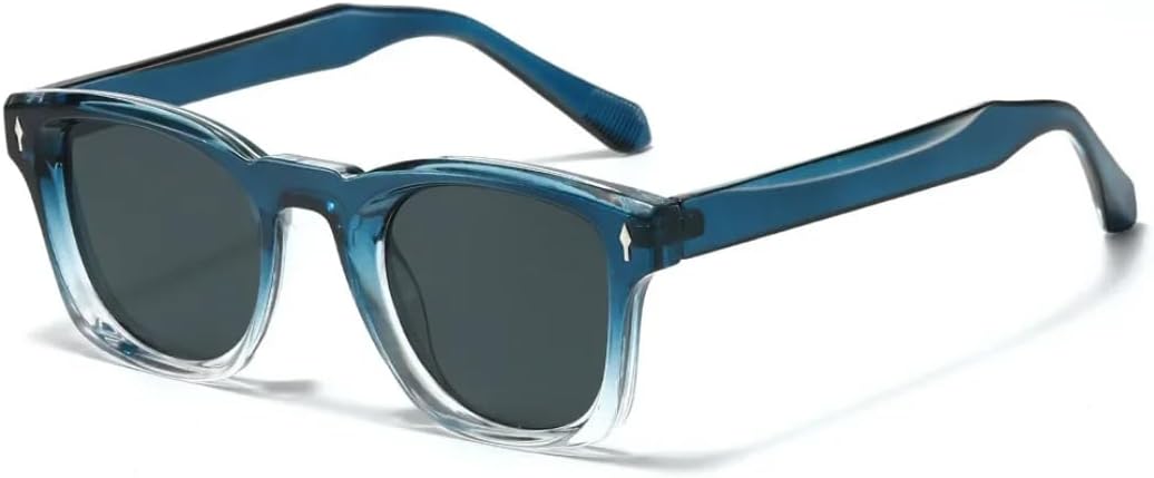 

Роскошные солнцезащитные очки для женщин и мужчин в популярном винтажном панк-стиле, с заклепками, вогнутой оправой, защитой от УФ-излучения UV400 (сине-черные) TVTBBVV