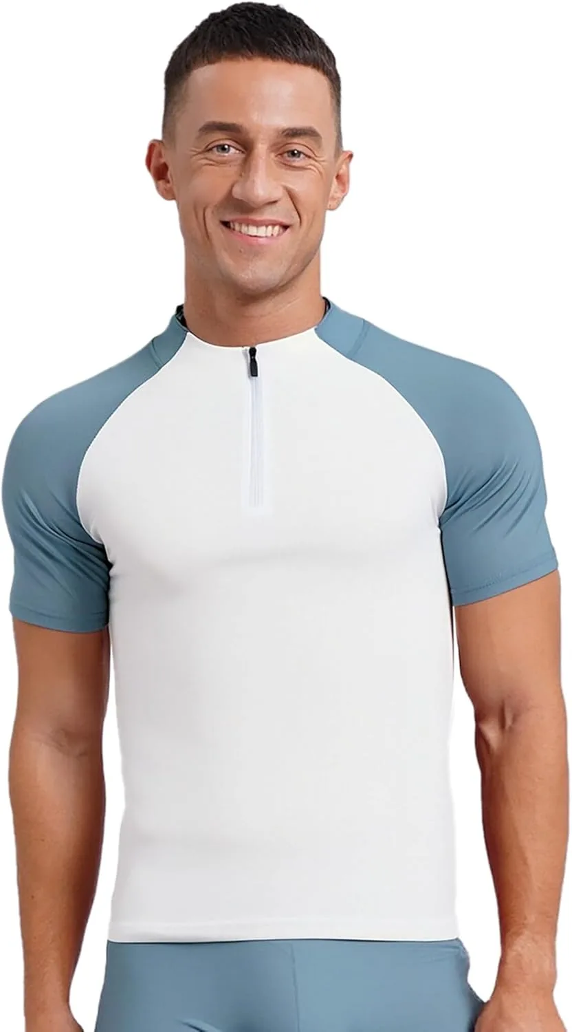 

Мужская футболка с молнией Color Block Muscle, свободный крой, быстросохнущая Huimingda