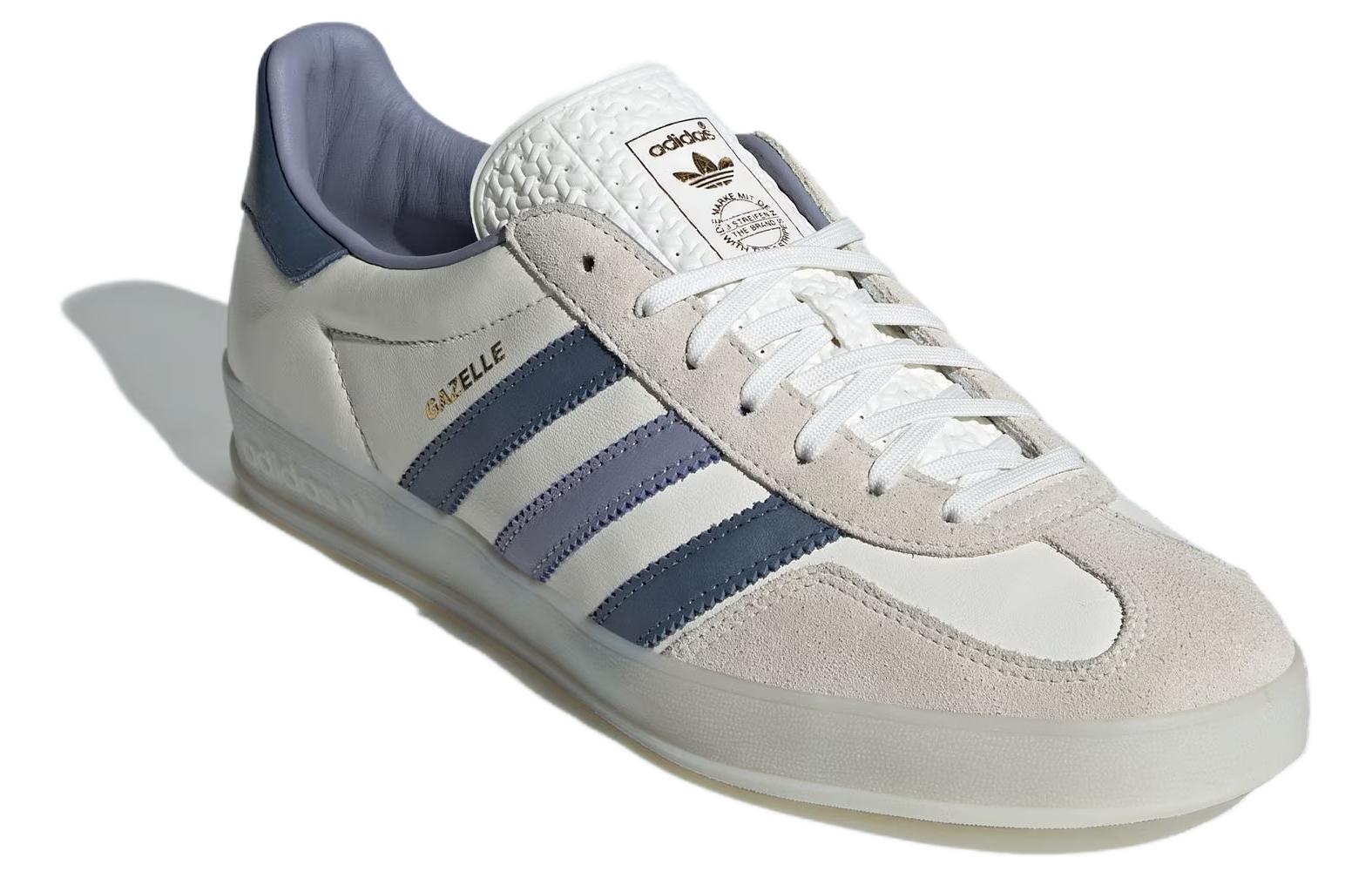 Adidas Originals Адидас Газель Индор Уайт Прелавд Инк — бело-голубые, цвет White Blue — фото 4