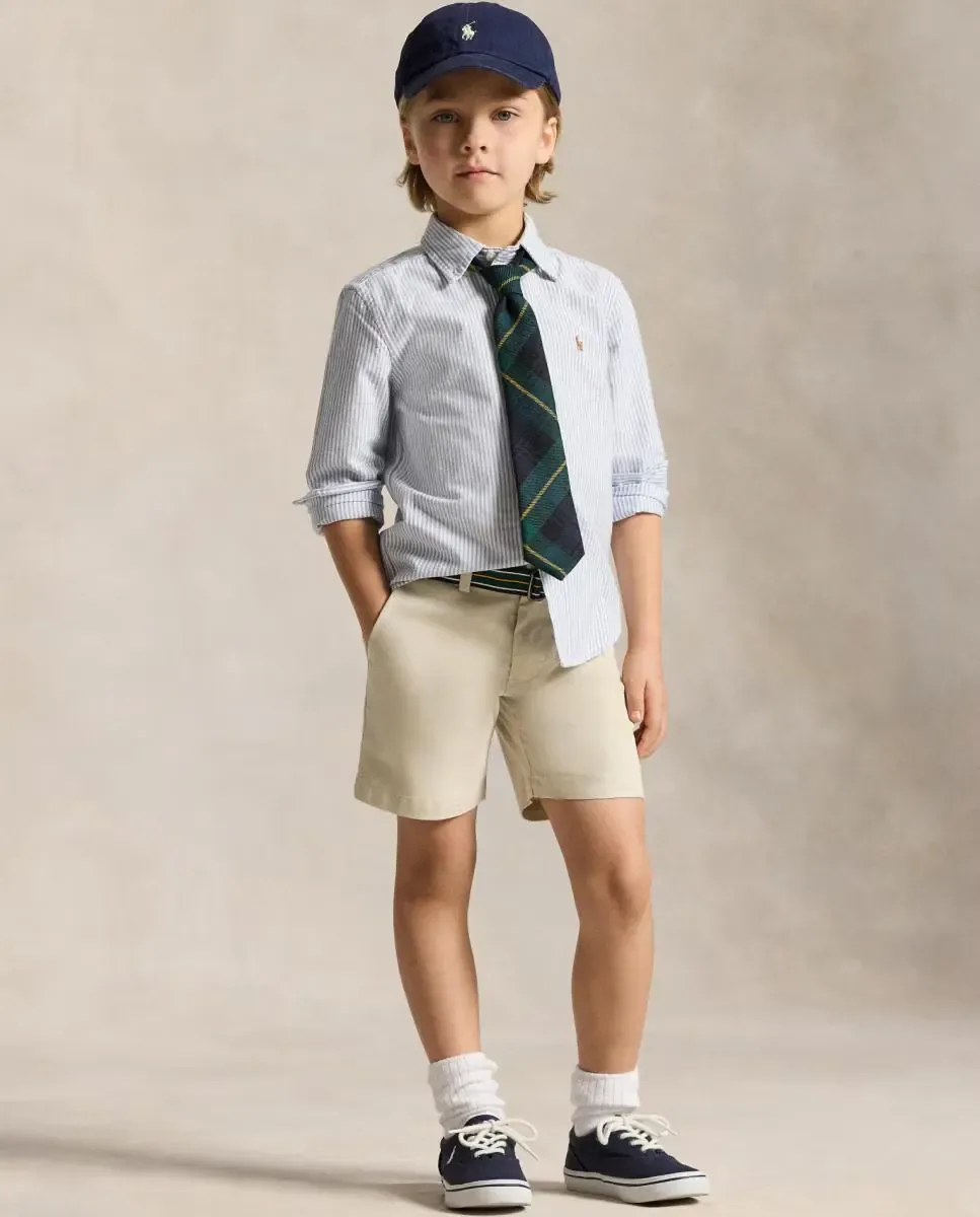 Детская рубашка из хлопка Oxford с вышитой лошадью Polo Ralph Lauren, светло-голубой — фото 2