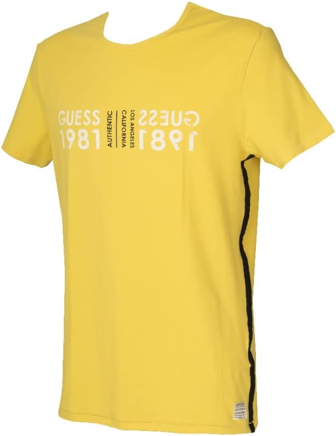 

Мужская футболка Guess с коротким рукавом и круглым вырезом, с принтом, футболка с круглым вырезом, U668 Soufre/Giallo