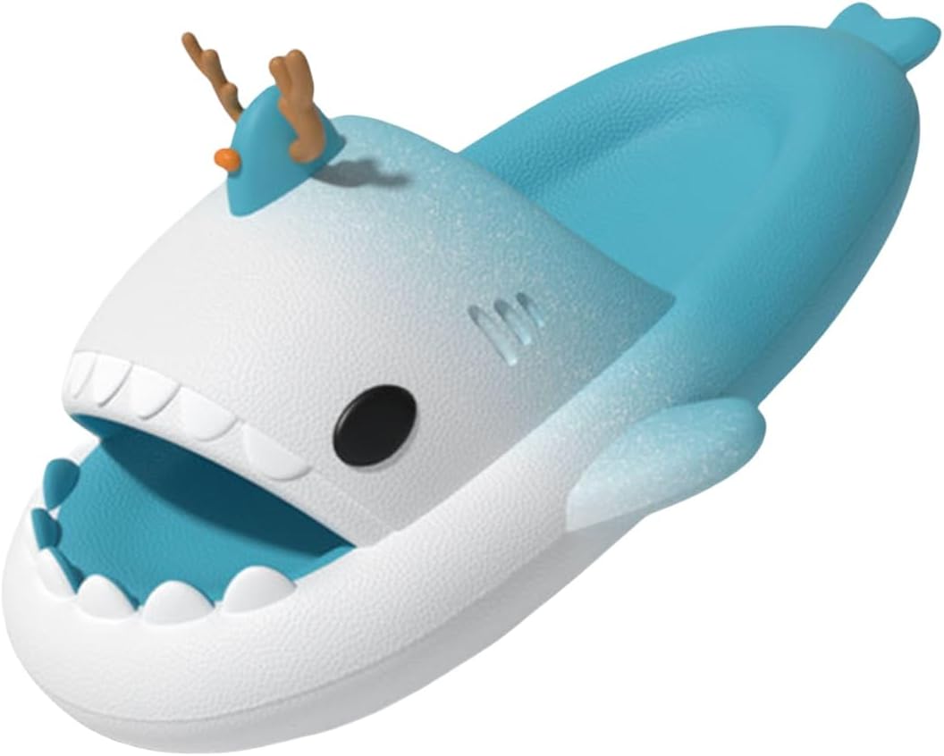 

Сланцы с акулой на Хэллоуин, рождественские сланцы с акулой, облачные сланцы с акулой 3D мультяшные тапочки для женщин и мужчин Generic, зеленый