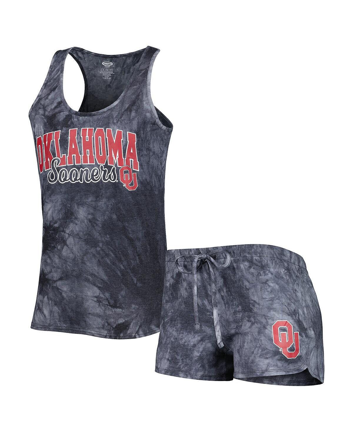 

Женский темно-серый комплект для сна с майкой и шортами Oklahoma owners Billboard Tie Dye Concepts Sport