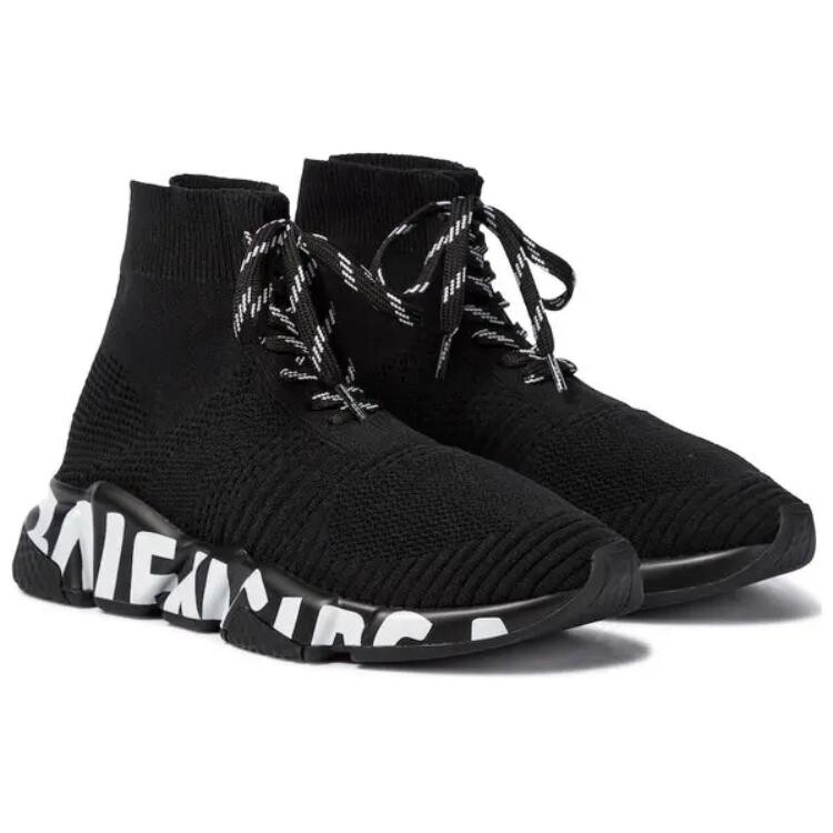 Кроссовки Speed Lifestyle женские высокие черные/белые Balenciaga — фото 3