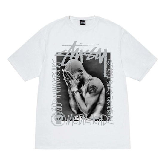 

Футболка Stussy x Metalheadz logo SS24 T-Shirt 'White', белый