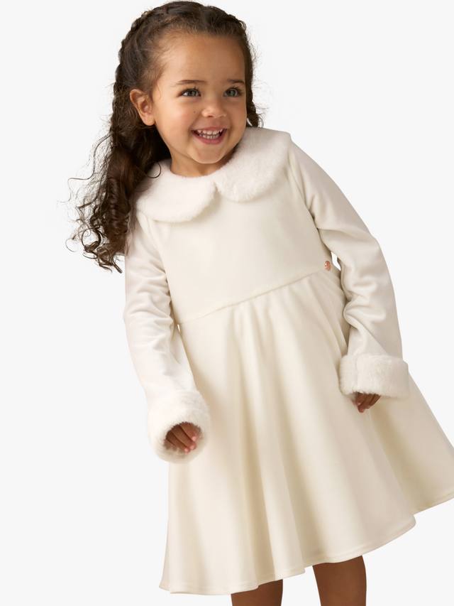 

Детское платье с длинными рукавами и меховым воротником Angel & Rocket