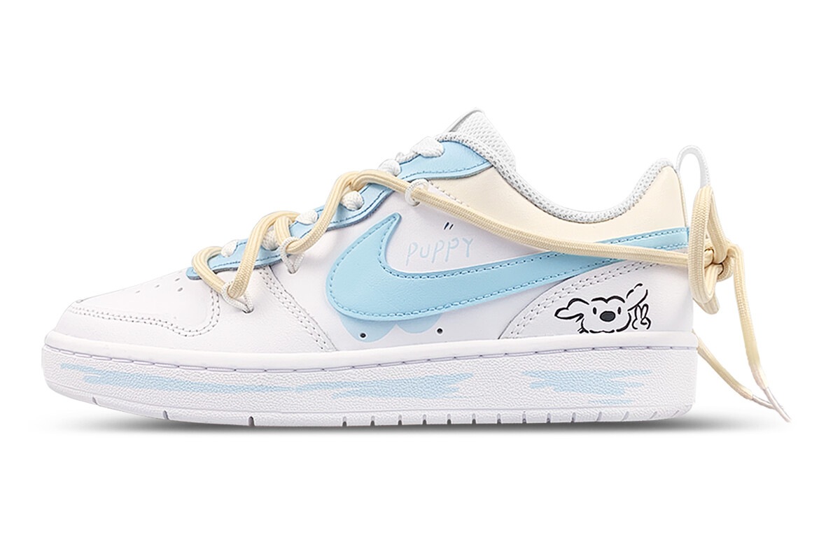 

Кроссовки Nike Court Borough Skateboarding Shoes Women's Low-top White/Blue/Yellow, белый