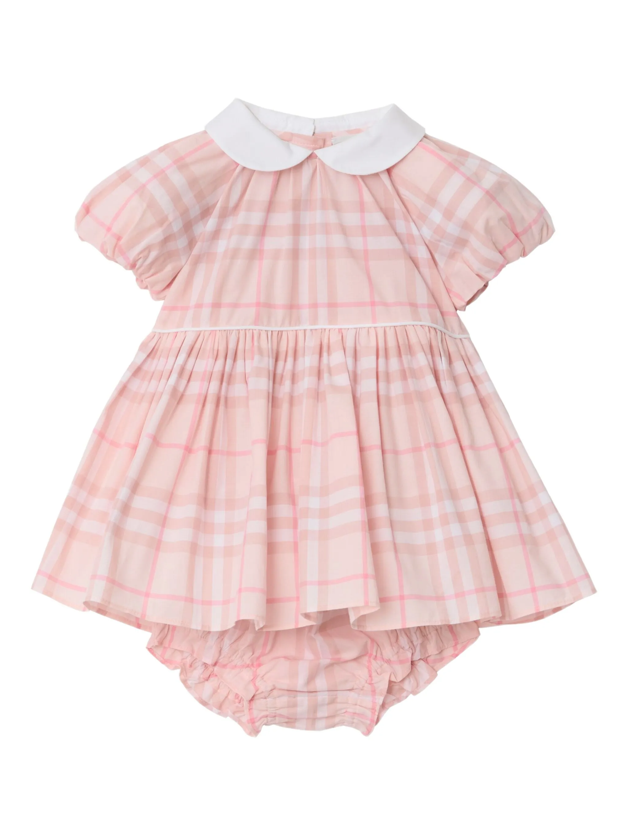Комплект платья в клетку с воротником "Питер Пэн" (комплект из двух) Burberry Kids, розовый