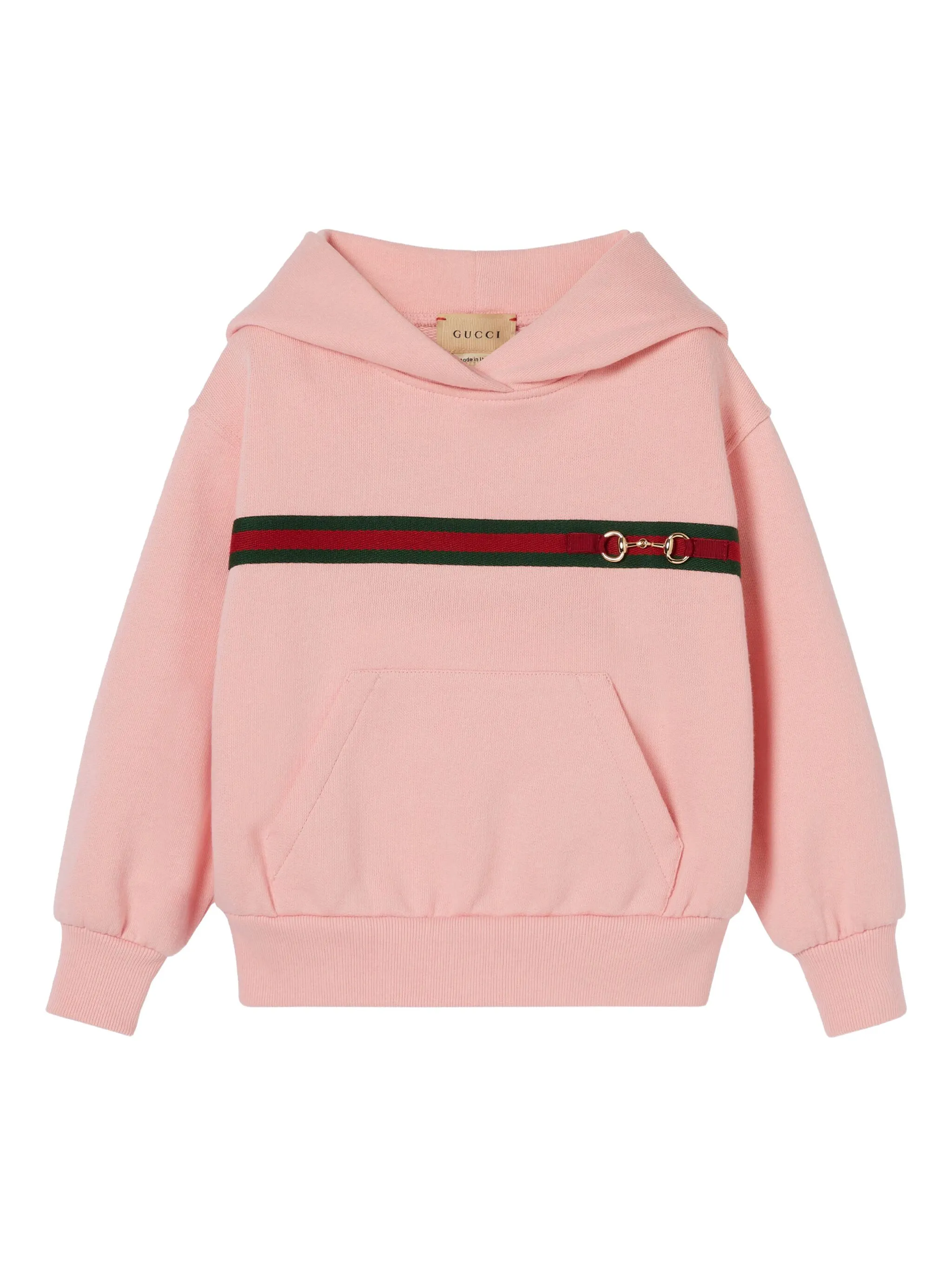 

Худи в полоску с пряжкой Horsebit Gucci Kids, розовый
