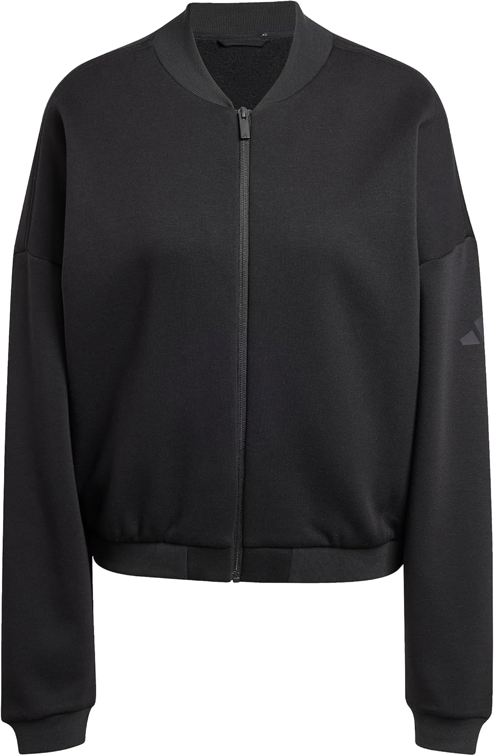Женский бомбер Adidas Originals короткий на молнии, черный — фото 2