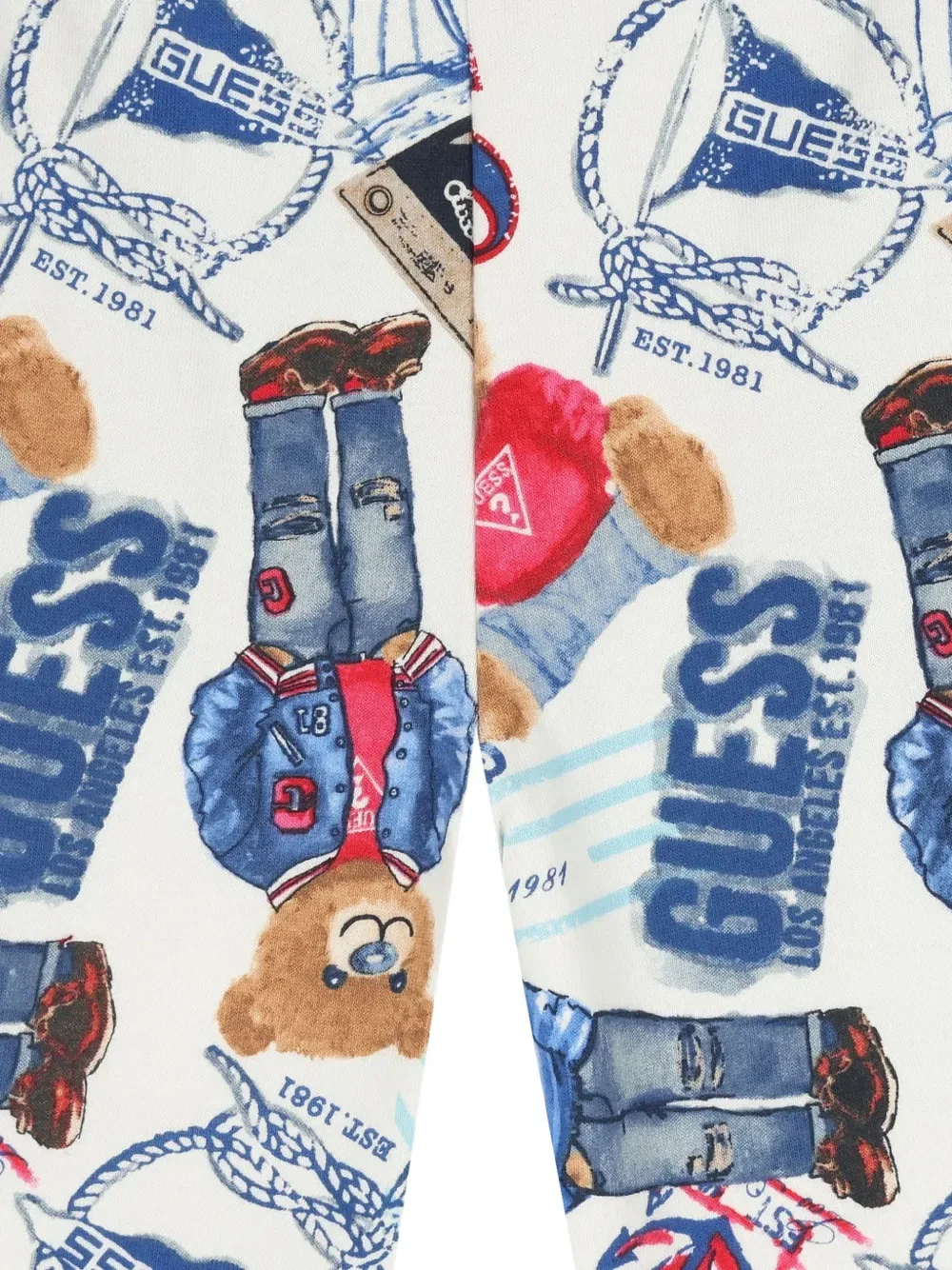 Шорты с графическим изображением плюшевого мишки Guess Kids, белый — фото 3