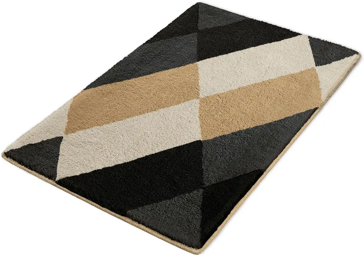 

Коврик для ванной Kleine Wolke "Ayana" с нескользящим покрытием 55х50 см, черный